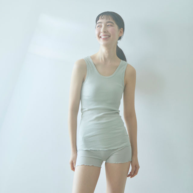 スーピマコットン　インナーパンツ　2分丈 シャーベットオレンジ 2分丈