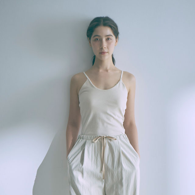 コットンシルクパッド入りキャミ NAVY