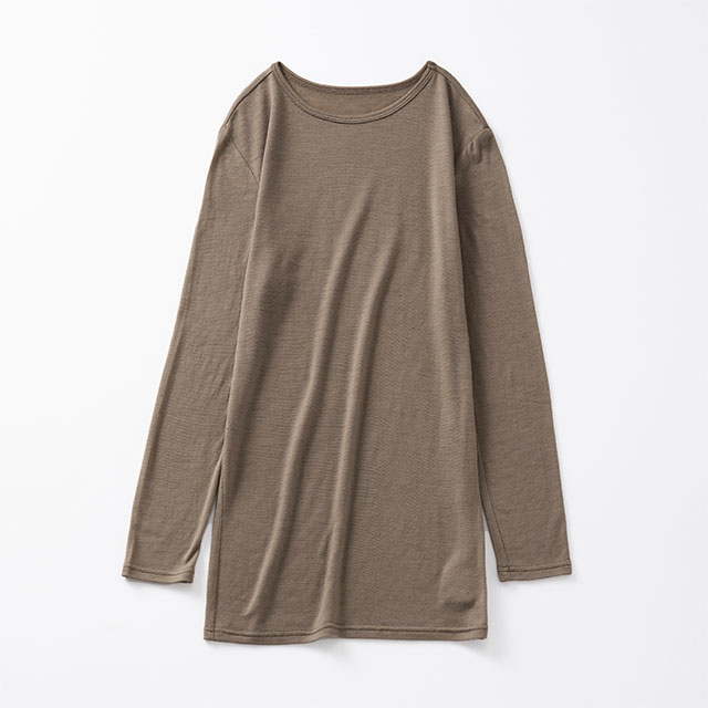 やわらウールのインナー　クルーネック