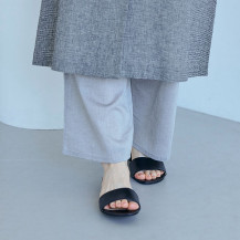 すずやか綿の重ね着ワイドパンツ