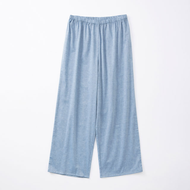 すずやか綿の重ね着ワイドパンツ