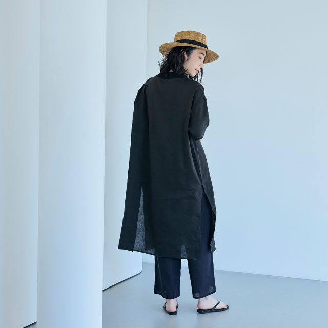 すずやか綿の重ね着ワイドパンツ