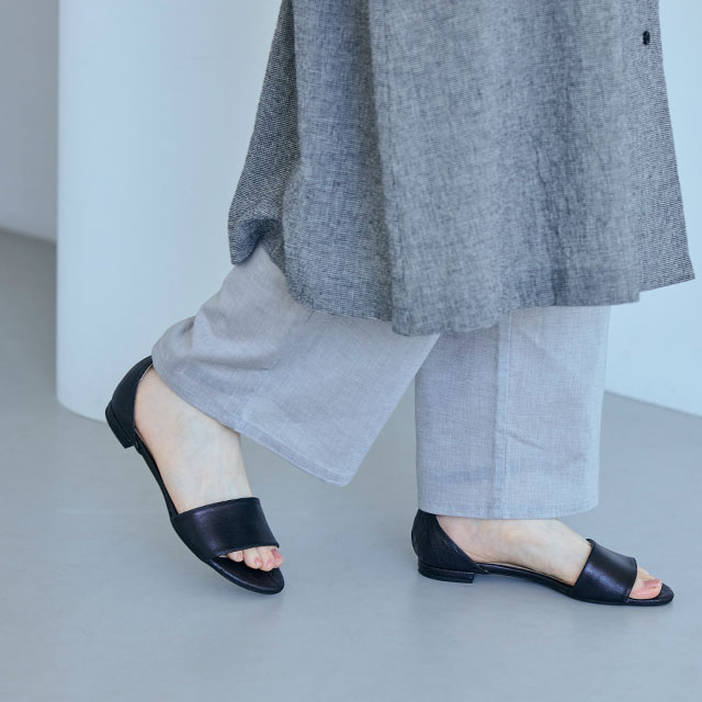 すずやか綿の重ね着ワイドパンツ