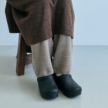 やわらか綿ウールの重ね着パンツ