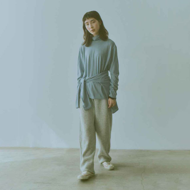 ウォッシャブルメリノウール　ロングスリーブ inkblue ONE