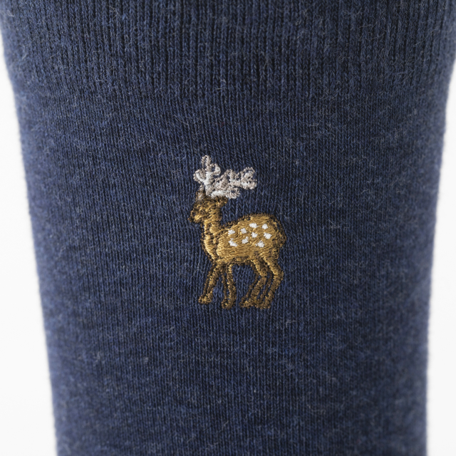 鹿の刺繍くつした　メンズ