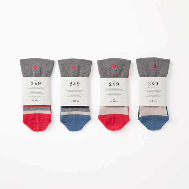 片足ずつのくつした　ボーダー【お求めやすくなりました】