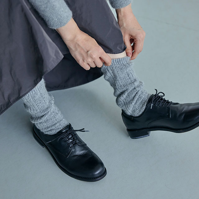 ウールフォックスの模様編みくつした