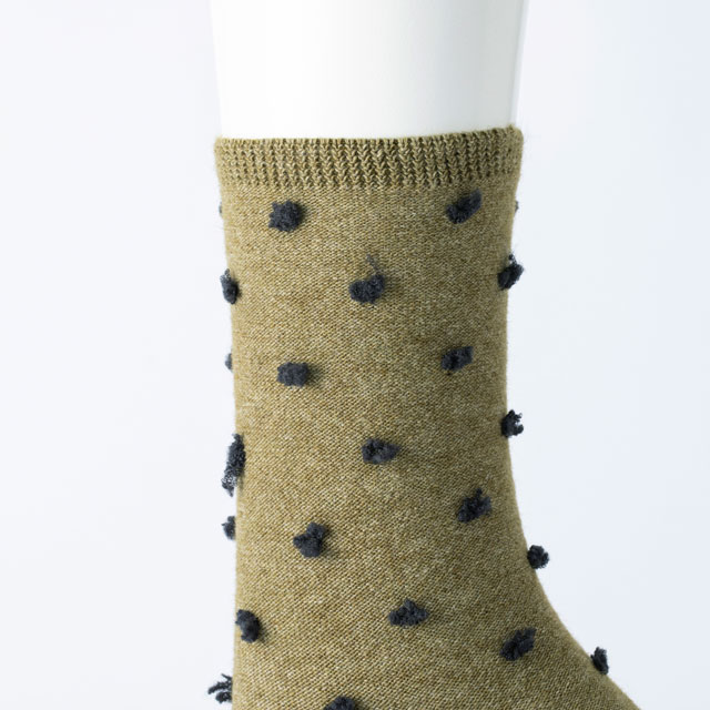 アンゴラ混の裏表編みくつした