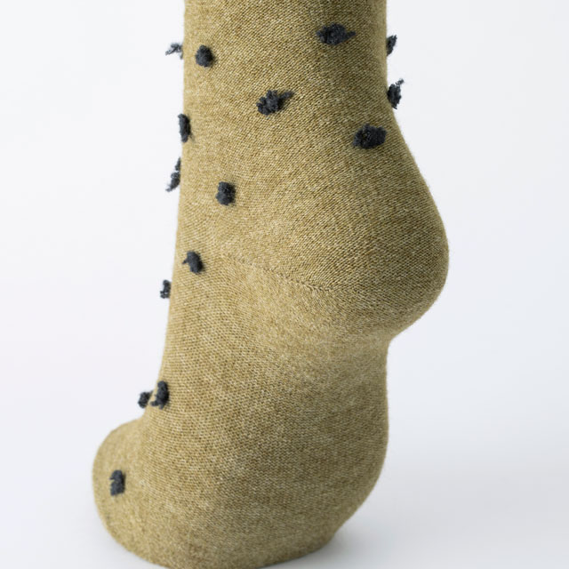 アンゴラ混の裏表編みくつした