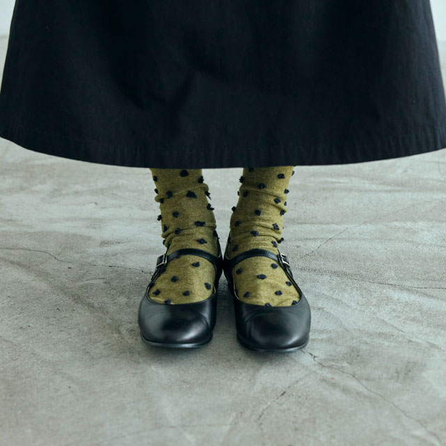 アンゴラ混の裏表編みくつした