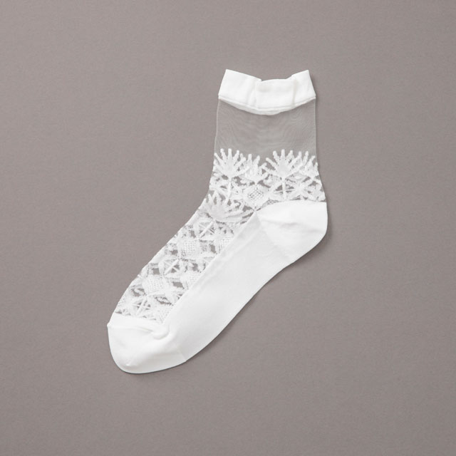 靴下　透かし編み