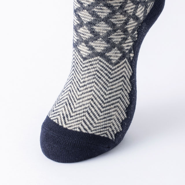 しめつけない靴下　綿麻