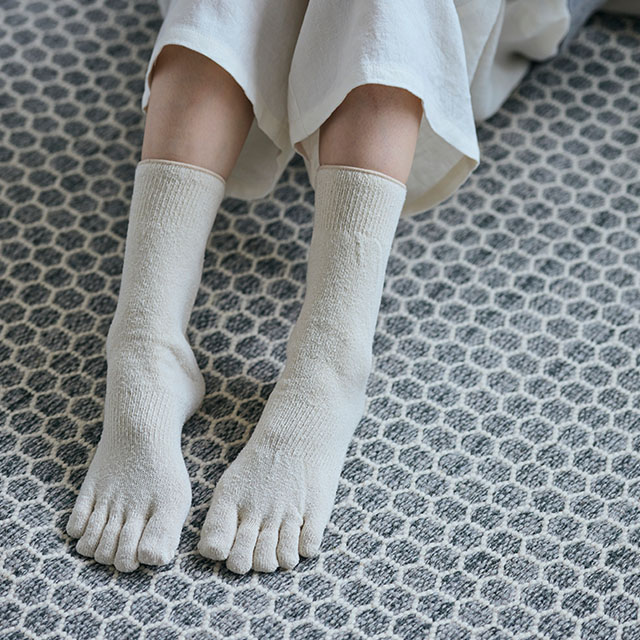 【WEB限定】SILKKI　シルッキ五本指ソックス　White　M（23-25）