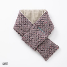 布ぬの中綿マフラー ラッセル編み