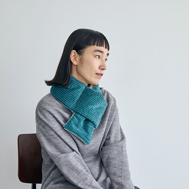 布ぬの中綿マフラー　ドビーコール