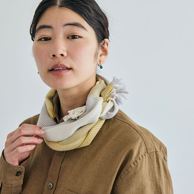 のりまき 中川政七商店　リング糸ドビー　ロングキュロット　カーキ色 リング糸ドビー ロングキュロット｜衣料品｜中川政七商店 公式サイト