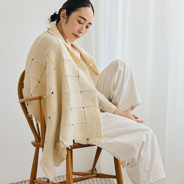 WEB限定】SILKKI シルッキブランケットストール White｜家を装う｜中川