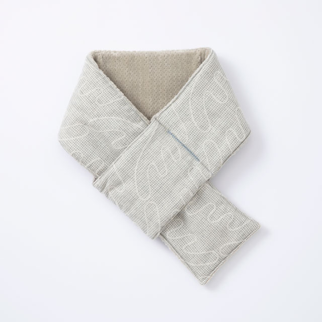 布ぬの中綿マフラー 刺繍