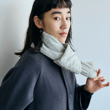 布ぬの中綿マフラー　刺繍
