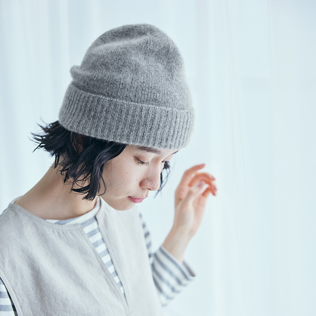 カシミヤのニット帽