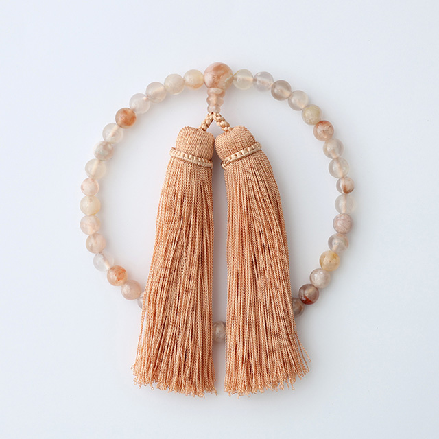 【WEB限定】ひいらぎ　念珠　女性用　桜瑪瑙/房 洒落柿