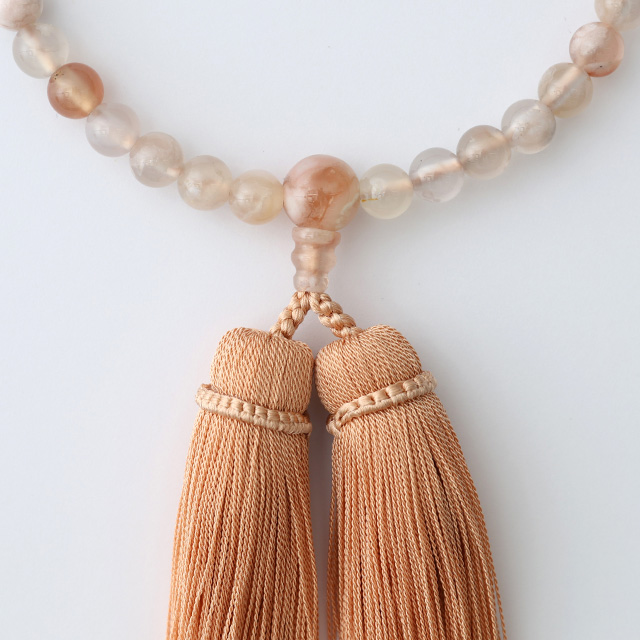 【WEB限定】ひいらぎ　念珠　女性用　桜瑪瑙/房 洒落柿