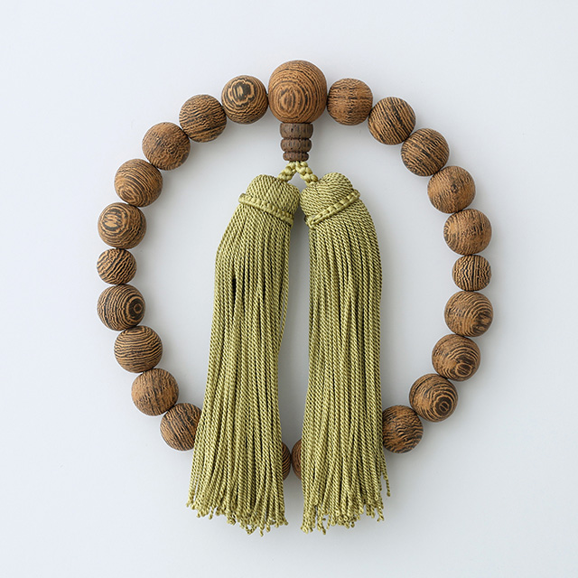 【WEB限定】ひいらぎ 念珠 男性用 鉄刀木/房 青朽葉