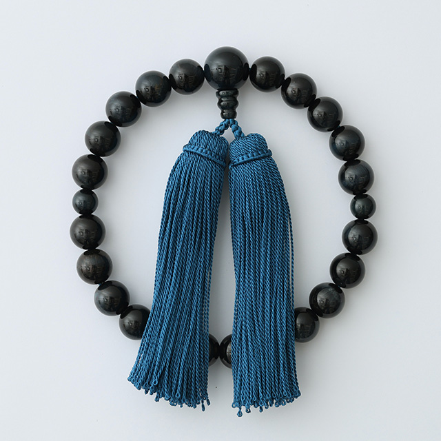 【WEB限定】ひいらぎ　念珠　男性用　青虎目石/房 瑠璃紺