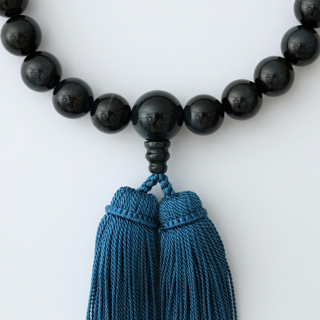 【WEB限定】ひいらぎ　念珠　男性用　青虎目石/房 瑠璃紺