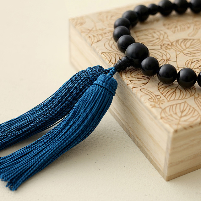 【WEB限定】ひいらぎ　念珠　男性用　青虎目石/房 瑠璃紺