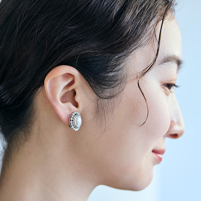 【WEB限定】taｍas　呼吸/White　イヤリング