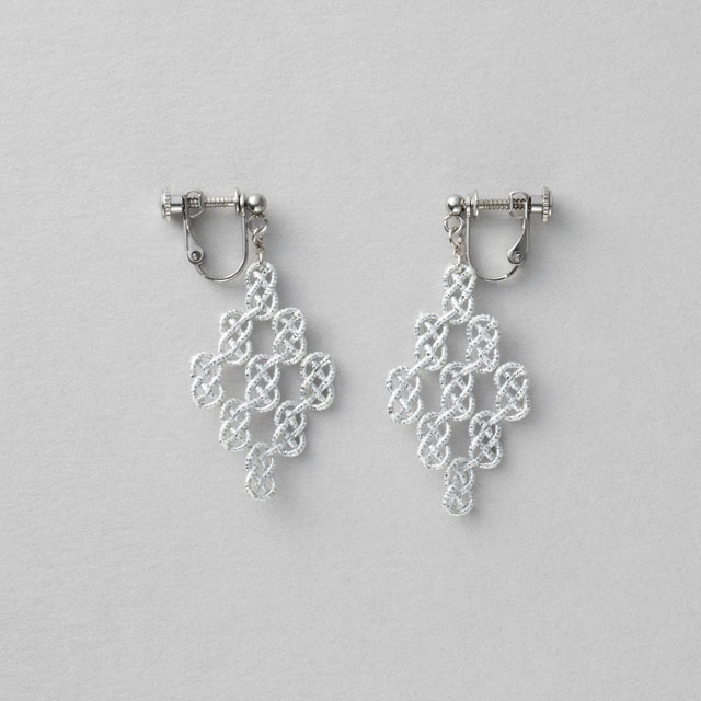 加賀水引 あわじダイヤA イヤリング 銀