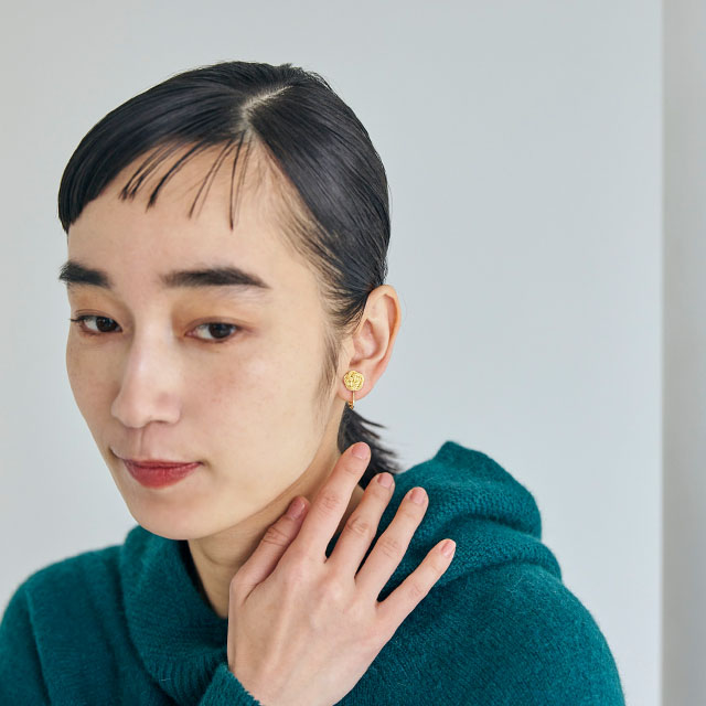 加賀水引　ac0414　スタッド花　イヤリング