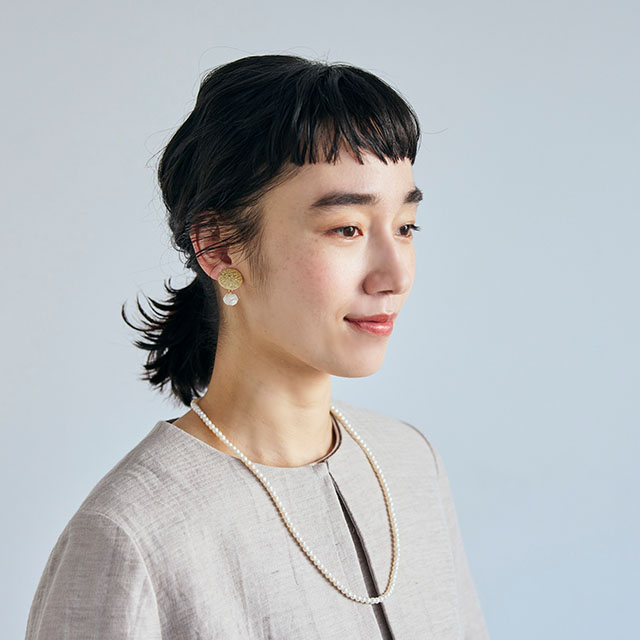 加賀水引　ac0312　あわじ玉プレートプラス　イヤリング