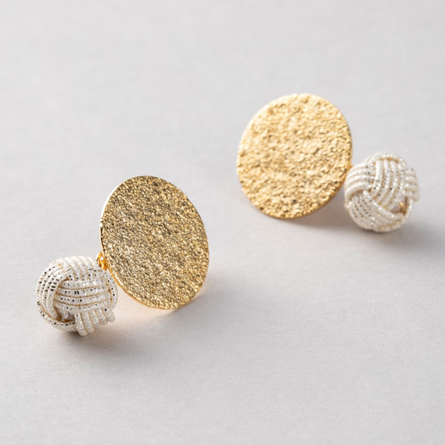 加賀水引　ac0312　あわじ玉プレートプラス　イヤリング