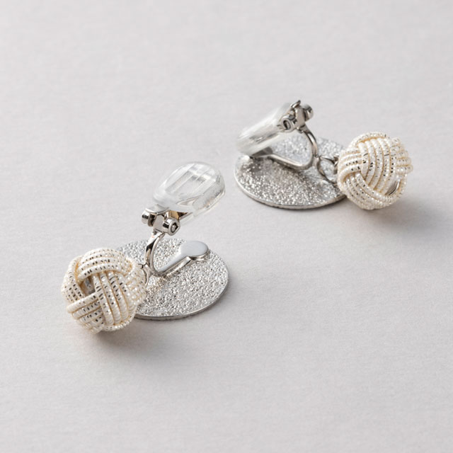 加賀水引　ac0312　あわじ玉プレートプラス　イヤリング