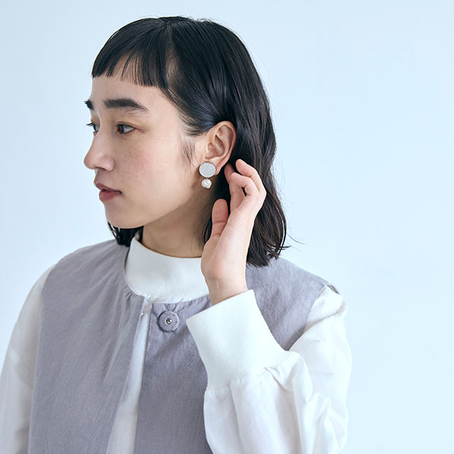 加賀水引　ac0312　あわじ玉プレートプラス　イヤリング