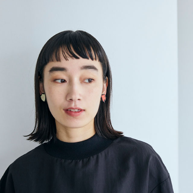 草木染めの木目込みアクセサリー　イヤリング