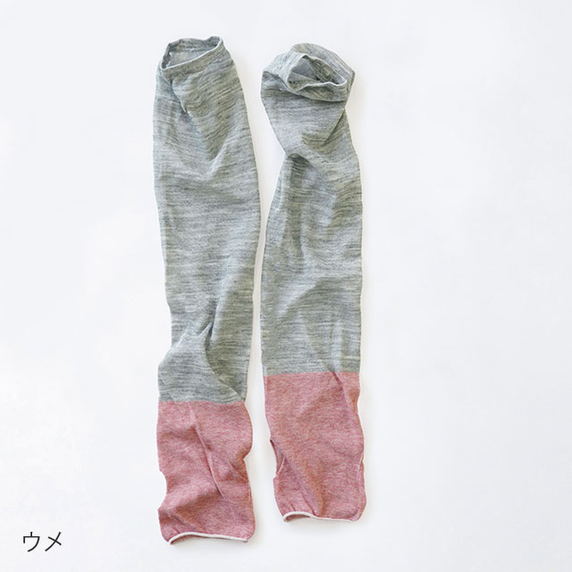 SUNNY&SNOWY麻の軽やかUVアームカバー タンポポ（イエロー × ベージュ）