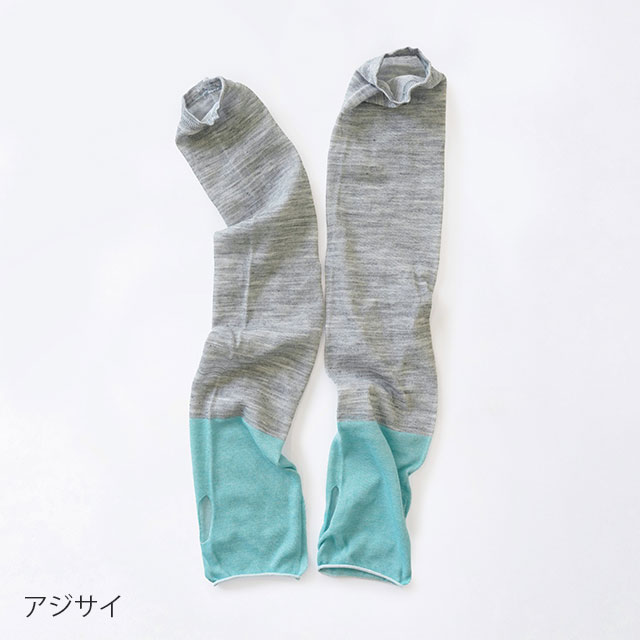 SUNNY&SNOWY麻の軽やかUVアームカバー タンポポ（イエロー × ベージュ）