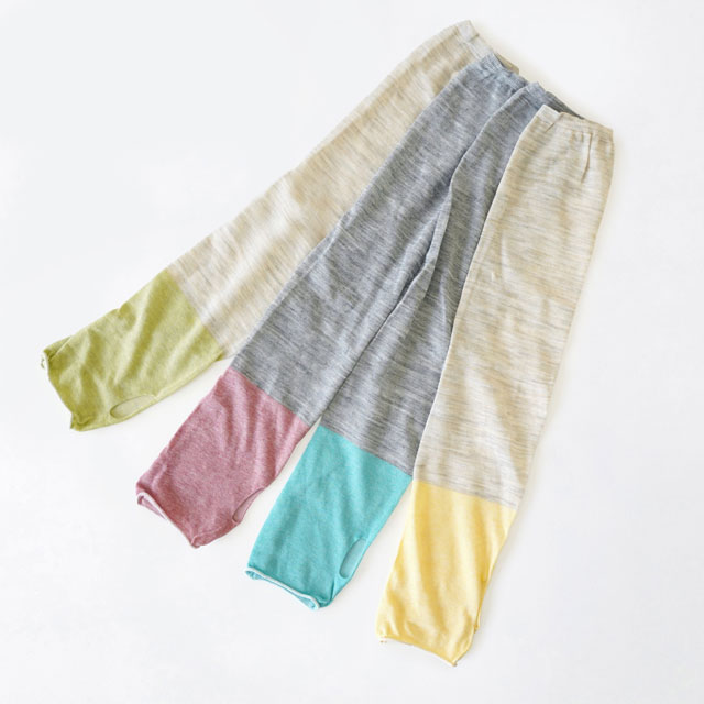 SUNNY&SNOWY麻の軽やかUVアームカバー タンポポ（イエロー × ベージュ）