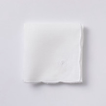 麻のハンカチ　スカラップ