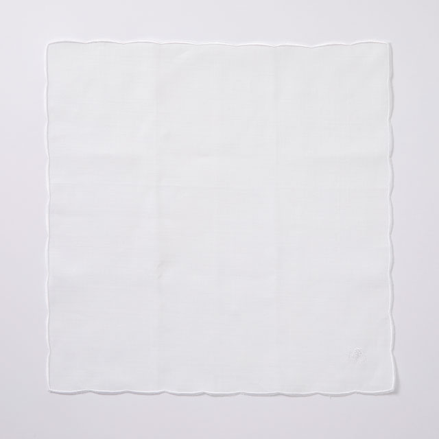 麻のハンカチ　スカラップ