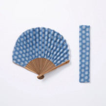 ホタテ形扇子　播州織