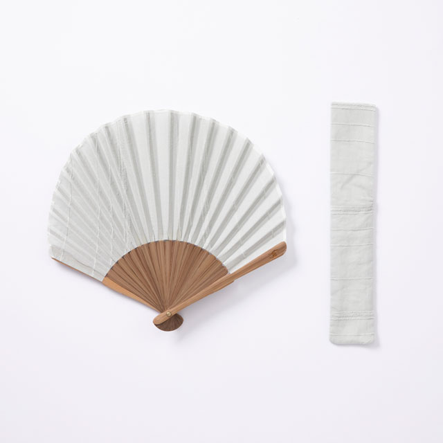 ホタテ形扇子 モール糸ドビー