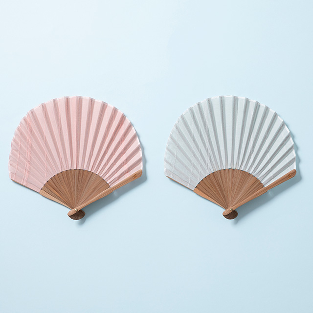 ホタテ形扇子 モール糸ドビー
