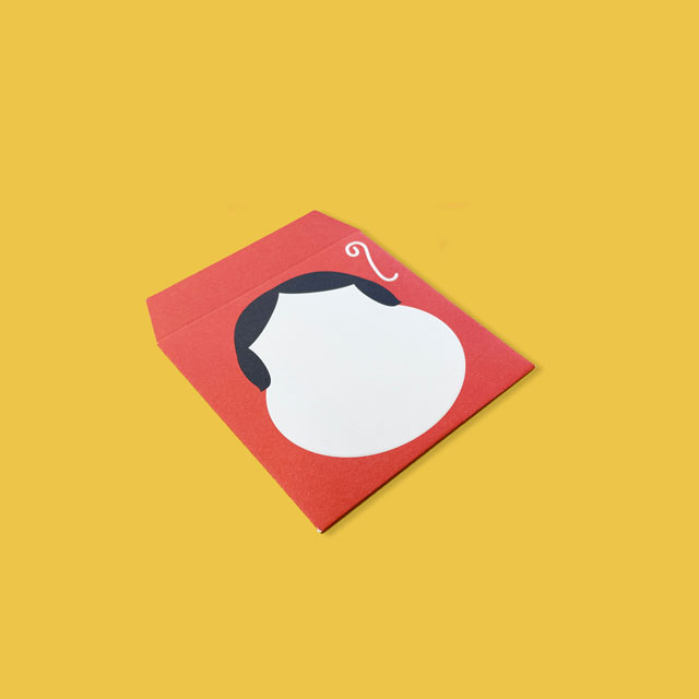 EMBOSS POCHI ふくわらい（シールセット付き） おかめ