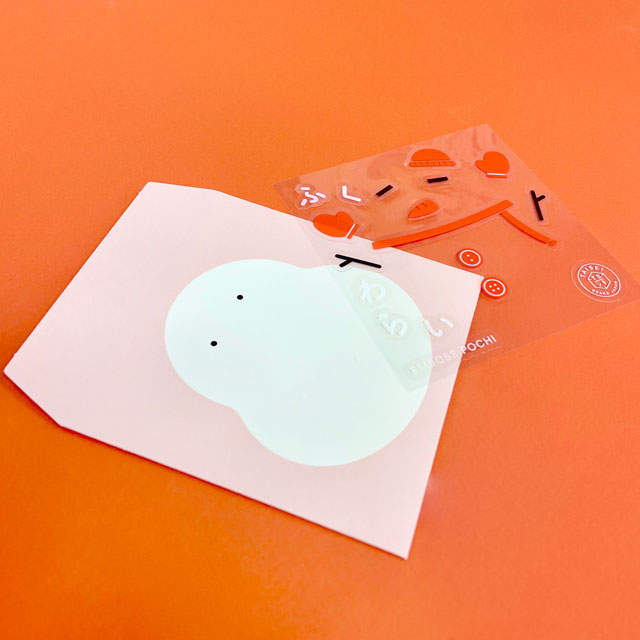 EMBOSS POCHI ふくわらい（シールセット付き） おかめ