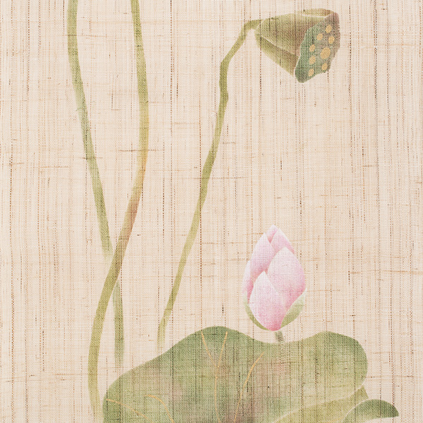 タペストリー　花景色　蓮